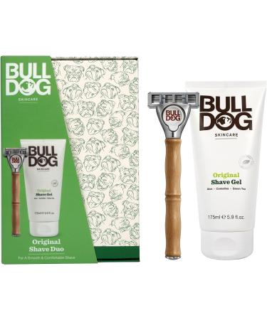 Bulldog Skincare Original Shave Duo Gift Set for Men - Bamboo Razor and Shave Gel 175ml - Buy Online on GoSupps.com