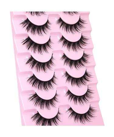 GVEFETIEE Manga Lashes - Natural Wispy Cluster Anime Mink Fluffy False Eyelashes Pack (7 Pairs) - Buy Online on GoSupps.com