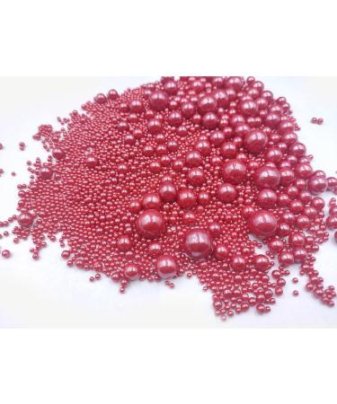 Edible Dark Red Pearl Sugar Sprinkles | Perfect for Cakes Cupcakes & Cookies | Wedding & Daily Decorations - Buy Online on GoSupps.com