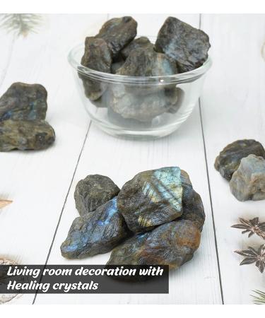 Crocon Labradorite Rough 2 LB Bulk Natural Stone for Tumbling, Cabbing, Chakra Balancing - Reiki Healing and Home Decor - Buy Online on GoSupps.com