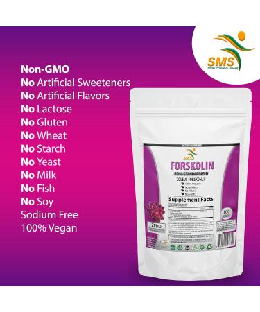 Pure Forskolin Extract Supplement with Potent Coleus Forskohlii 20% Standardized 1 000 mg for Enhanced Energy - Plant-Based Energy Supplements for Women and Men - 100 Veggie Capsules - Buy Online on GoSupps.com