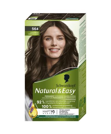 Schwarzkopf - Natural & Easy - Natural Permanent Hair Color - Olive Oil and Lavender Extract - 92% Natural Ingredients - Light Brown LICHTBRUIN 564, 1 Unit (Pack of 1)