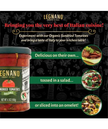 Legnano Organic Sun Dried Tomatoes | Authentic Italian USDA Organic & Non-GMO | Made in Italy | 6.3 oz Jar - Buy Online on GoSupps.com