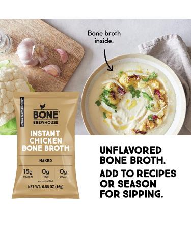 Bone Brewhouse Unflavored Chicken Bone Broth Protein Powder - 15g Protein - Keto & Paleo Friendly - Natural Collagen - Gluten-Free & Dairy-Free - 5 Packets - Buy Online on GoSupps.com