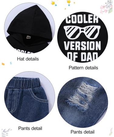 Amissz Baby Boy Clothes Toddler Boys Outfit 1-6T | Letter Printed Sweatshirt & Ripped Jeans Set | 2PC Fashion Set | 2-3 Years Black - Buy Online on GoSupps.com