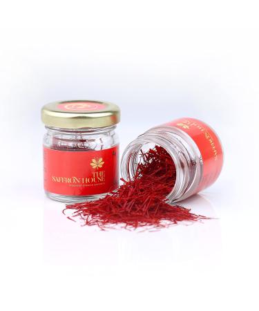 The Saffron House All Red Genuine Saffron Threads in glass jars - Premium Grade A Saffron (0.035 Ounces - 1 Gram) 1.0 Grams