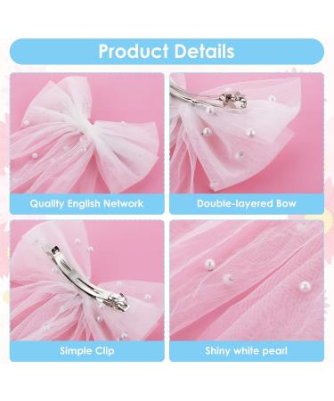 Bridal Bow Veil Pearl Bow Hen Party Veil Lace Butterfly Hair Clips White Hair Bow for Women and Girls Halloween Party - Buy Online on GoSupps.com