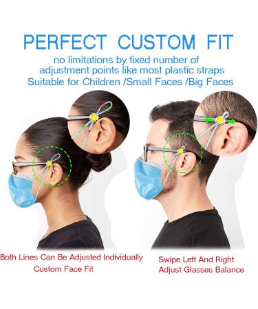 Adjustable Eyeglasses Mask Ear Savers - 6 Pieces Snaps Hook Extender Clips for Comfort | Red Yellow & Purple Heart Design - Buy Online on GoSupps.com