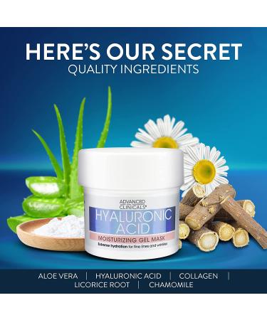 Advanced Clinicals Hyaluronic Acid Gel Mask - Hydrating & Brightening Anti-Aging Facial Mask (Pack of 2) - 5 Fl Oz Each - Buy Online on GoSupps.com