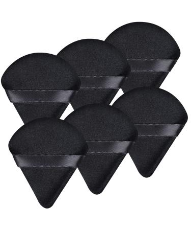 Triangle makeup powder quaste soft triangle puff velours powder -quaste face triangle reusable triangle make up sponge pads (6 pieces | black & black)