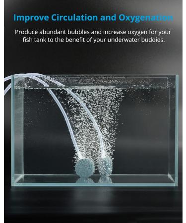 Buy Nicrew Ultra-Quiet Aquarium Air Pump for 400L - Adjustable Flow 37 dB Complete Set with Hose Stone & Valve - Buy Online on GoSupps.com