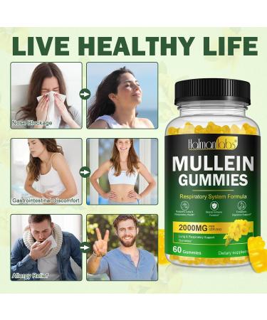 Mullein Gummies for Lungs 2000 MG(50:1 Extract) Mullein Leaf Extract for Lung Cleanse and Respiratory Support Natural Mullein Herbal Supplement Pear Flavor Gummies 60 Count 60 Count (Pack of 1) - Buy Online on GoSupps.com