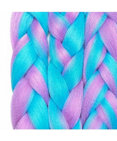 Tess Braids Extensions - Light Purple/Blue Jumbo Kanekalon 60cm Ombre Hair Braid (100g) for Box Braids - 1 Piece - Buy Online on GoSupps.com