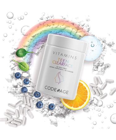 CodeAge Teen Clearface Vitamins - 60 Capsules for All Skin Types - Buy Online on GoSupps.com