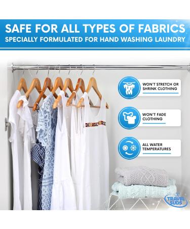 TravelSuds Laundry Detergent Sink Packets - 20 Pack | Ideal for Hand Washing | Free Sink Stopper Included | Perfect for Travel - Buy Online on GoSupps.com