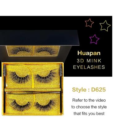 Huapan 4D Mink Eyelashes - 100% Natural and Dramatic Lashes for Fashion, Wedding, and Everyday | D625 - Buy Online on GoSupps.com