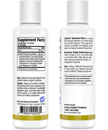 Cellfood Essential Silica Anti-Aging Formula 4 fl oz 2 Pack - Supports Healthy Bones, Joints & Skin - Easy to Absorb - Gluten Free & Non-GMO - 80-Day Supply - Buy Online on GoSupps.com