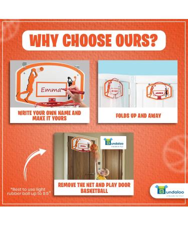 Bundaloo Basketball Laundry Hamper - 2-in-1 Hanging Hoop & Laundry Hamper for Boys & Girls Room Decor - Buy Online on GoSupps.com
