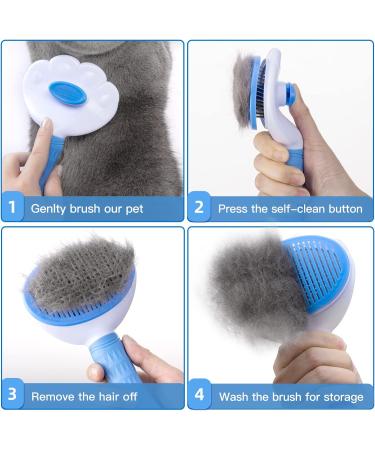 Self-Cleaning Slicker Brush for Dogs & Cats - Grooming Tool for Shedding Tangles - Deshedding Cat Brush - Short & Long Haired Cats - Buy Online on GoSupps.com