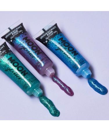 Moon Glitter Iridescent Blue Fine Glitter Gel - 12ml - For Face, Body, Hair & Nails - Cosmetic Festival Glitter Paint - Buy Online on GoSupps.com