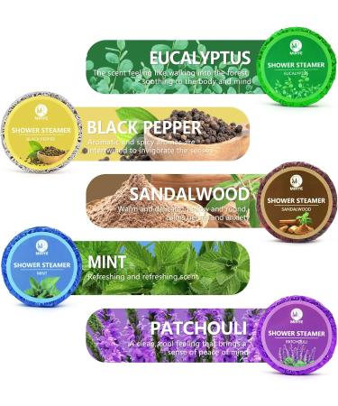 MR MIRYE 20-Pack Organic Shower Steamers with Essential Oils for Aromatherapy | Eucalyptus Mint Patchouli Black Pepper Sandalwood | Perfect Mothers Day Gift for Her - Buy Online on GoSupps.com