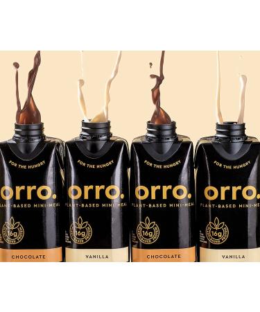 Orro Plant Based Meal Replacement Drink - Chocolate Flavor - 16g Protein - 23 Vitamins & Minerals - No Soy, Dairy, Artificial Sweeteners - 11.1 fl oz (Pack of 12) - Buy Online on GoSupps.com