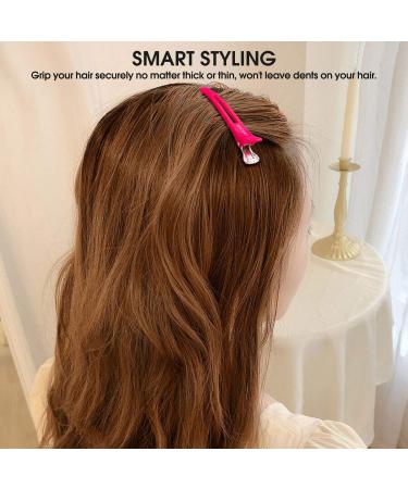 6 Pack Non-Slip Silicone Hair Clips for Styling & Sectioning - No Crease Duckbill Clips for Thick & Thin Hair - Professional Salon Quality - Pink - Buy Online on GoSupps.com
