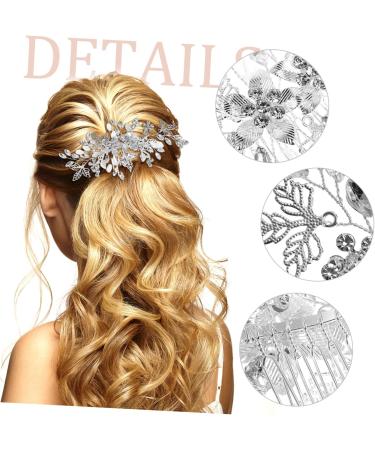 MERRYHAPY Rhinestone Tuck Comb Wedding Veil Comb Leaf Bridal Headpieces Bridesmaid Hair Comb Bride Hair Side Comb Bridal Hair Pins Wedding Accessories Wedding Hair Comb Gem Side Combs Metal - Buy Online on GoSupps.com