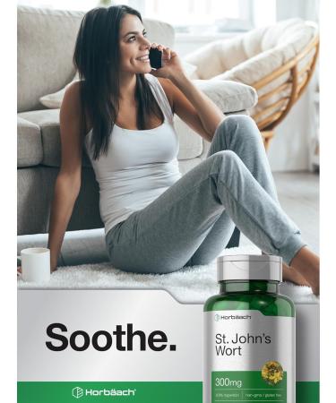 Horb ach St John's Wort Capsules 300mg | 120 Count | Non-GMO Gluten Free | Herbal Extract - Buy Online on GoSupps.com