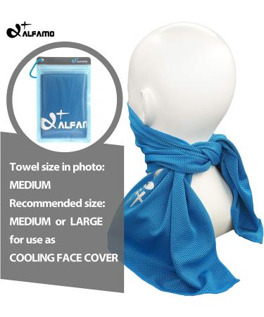 Alfamo Cooling Towel for Sports & Fitness - Blue Medium (40x13-Inch) - Buy Online on GoSupps.com