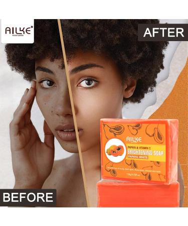 Organic Papaya Whitening Soap Deeply Moisturizes For Smooth Face & Body Remove Dark Spot Acne Scars Uneven Skin Tone With Vitamin C 150g/ 5.3OZ - Buy Online on GoSupps.com