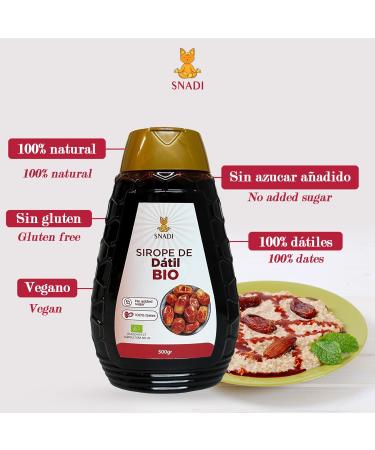 Snadi - 100% Organic Date Syrup 480g | Natural Sweetener | Low Calorie | Source of Vitamins and Minerals | Delicious Flavor - Buy Online on GoSupps.com