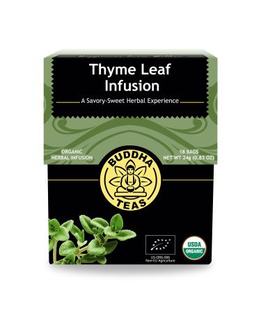 Buddha Teas Organic Thyme Leaf Tea - OU Kosher, USDA Organic, CCOF Organic, 18 Bleach-Free Tea Bags