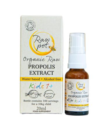 RAW POT - Organic RAW Propolis Kids 1+ Spray | Alcohol-Free 100% Pure Unpasteurised Bee Propolis Extract | Children Immune Booster | Relief Sore Throat Spray | Immunity Supplement for Kids (20ml) KIDS PROPOLIS