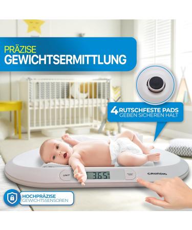 Grundig Babyhage - Digital Children's Scale up to 20kg with LED Display High Accuracy & Tara Function for Weight Control from Birth - Buy Online on GoSupps.com