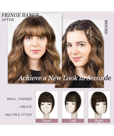 RUWISS Clip in Fringe 100% Human Hair Bangs with Temples - Dark Brown - 15g (Pack of 1) - Buy Online on GoSupps.com