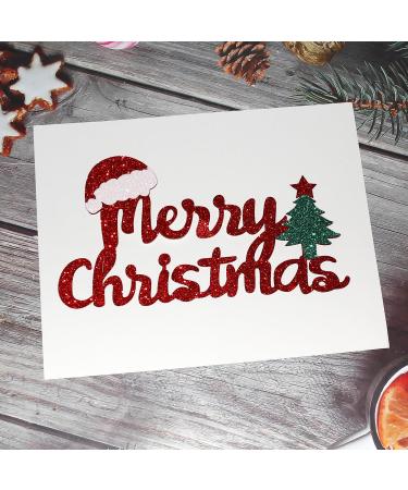 Merry Christmas Cupcake Toppers Red Glitter with Merry Christmas Letter Xmas Tree Cake Topper Decoration for Christmas Theme Party - Buy Online on GoSupps.com