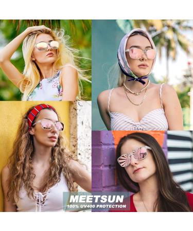 MEETSUN Polarized Sports Sunglasses | Transparent Frame-pink Mirror Lens | UV400 Protection for Men and Women - Buy Online on GoSupps.com