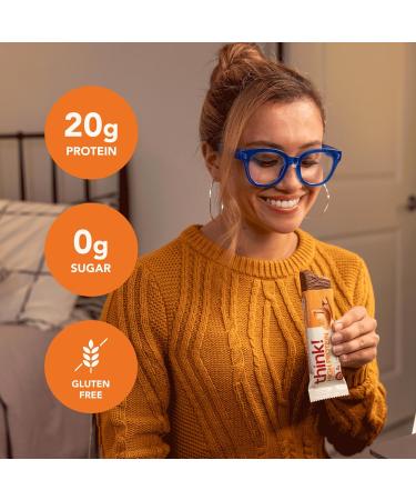 think! High Protein Bar 20g Protein per bar Zero sugar Gluten Free Low GI Creamy Peanut Butter 10 count-box 60g per bar Convenient On-the-go Delicious & Nutritious Snack (packaging may vary) - Buy Online on GoSupps.com