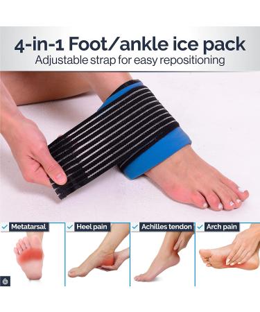 Ankle Ice Pack Wrap for Sports Injuries - Hot/Cold Gel Pack for Pain Relief - Microwavable Heat/Cold Compress for Achilles Tendonitis & Plantar Fasciitis - by Gelpacks Direct - Buy Online on GoSupps.com