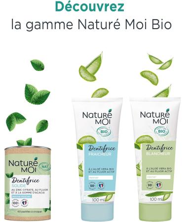 Natur moi - Solid Toothpaste Chewable Pastille Fresh Mint With Zinc Citrate Fluoride and Acacia Gum 100 percent Natural Origin Mint White 60 pastilles - Buy Online on GoSupps.com