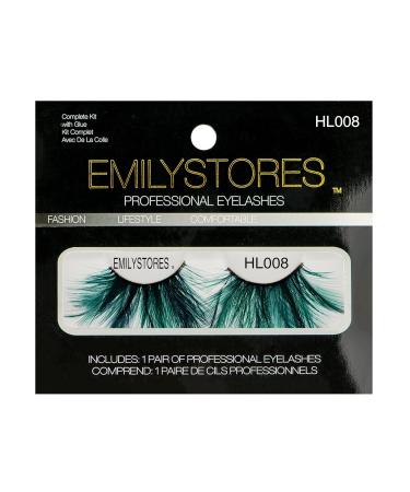 EMILYSTORES Green Faux-Feather Costume Eyelashes - Dramatic Halloween & Party Look (1 Pair - Buy Online on GoSupps.com