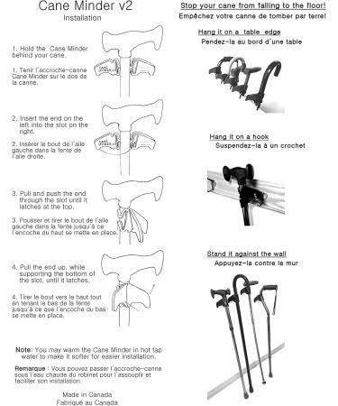 Cane Minder v2- Completely redesigned to Stop Your Cane from Falling to The Floor! - Buy Online on GoSupps.com
