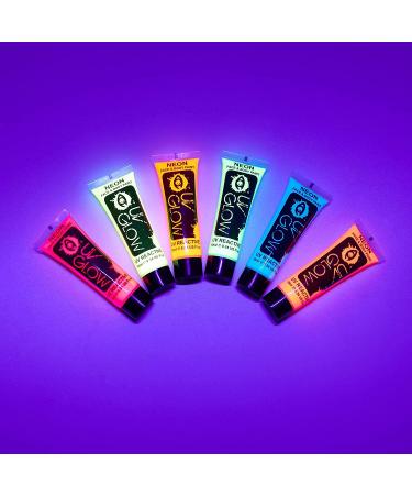 UV Glow Blacklight Face and Body Paint Set - 6 Tubes of Neon Fluorescent Paint 0.34oz - Buy Online on GoSupps.com