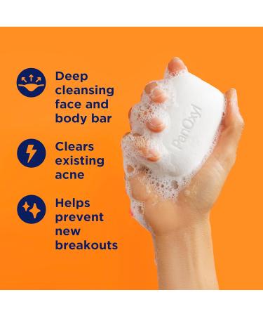 PanOxyl Acne Treatment Bar - 10% Benzoyl Peroxide Maximum Strength Soap for Face & Body - Vegan 4 oz | Best Acne Solution - Buy Online on GoSupps.com