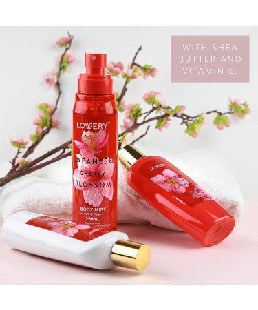 Japanese Cherry Blossom Bath and Body Gift Set - Spa Essentials for Men & Women | Natural Extracts Vitamin E & Shea Butter | Travel Self Care Kit - Buy Online on GoSupps.com