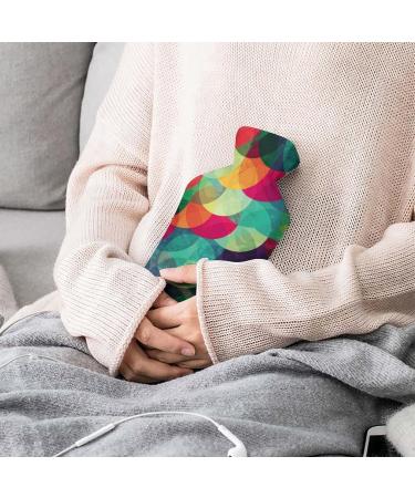 Hot Water Bottle with Lid | Circles Pattern Rubber Hot Water Bag for Pain Relief & Cramps | Foot Warmer & Therapy - Buy Online on GoSupps.com