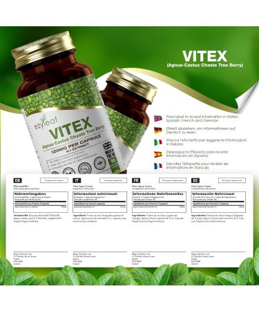 Ezyleaf Vitex Agnus Castus 120mg | 90 Vegan Capsules | Women's Health Support Supplement - Buy Online on GoSupps.com