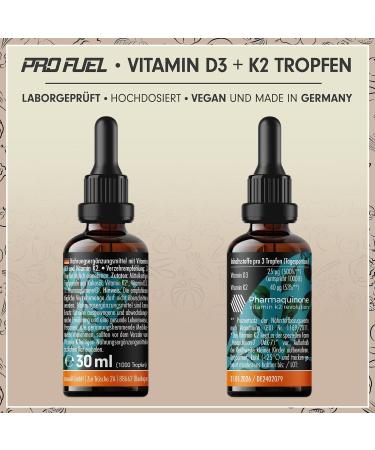 Buy Vegan Vitamin D3 + K2 Drops - 3000 IU 40 MCG MK7 High Bioavailability 3x30ml - International Shipping - Buy Online on GoSupps.com