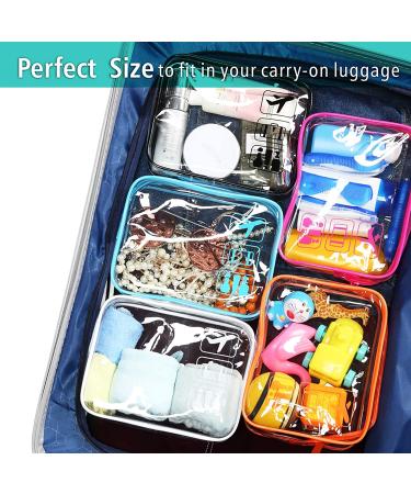 TSA Approved Clear Toiletry Bag - F-color 5 Pack Quart Size Travel Bags for Men and Women - Carry on Airport Compliant Cosmetic Makeup Bags (1-5 Pack) - Buy Online on GoSupps.com